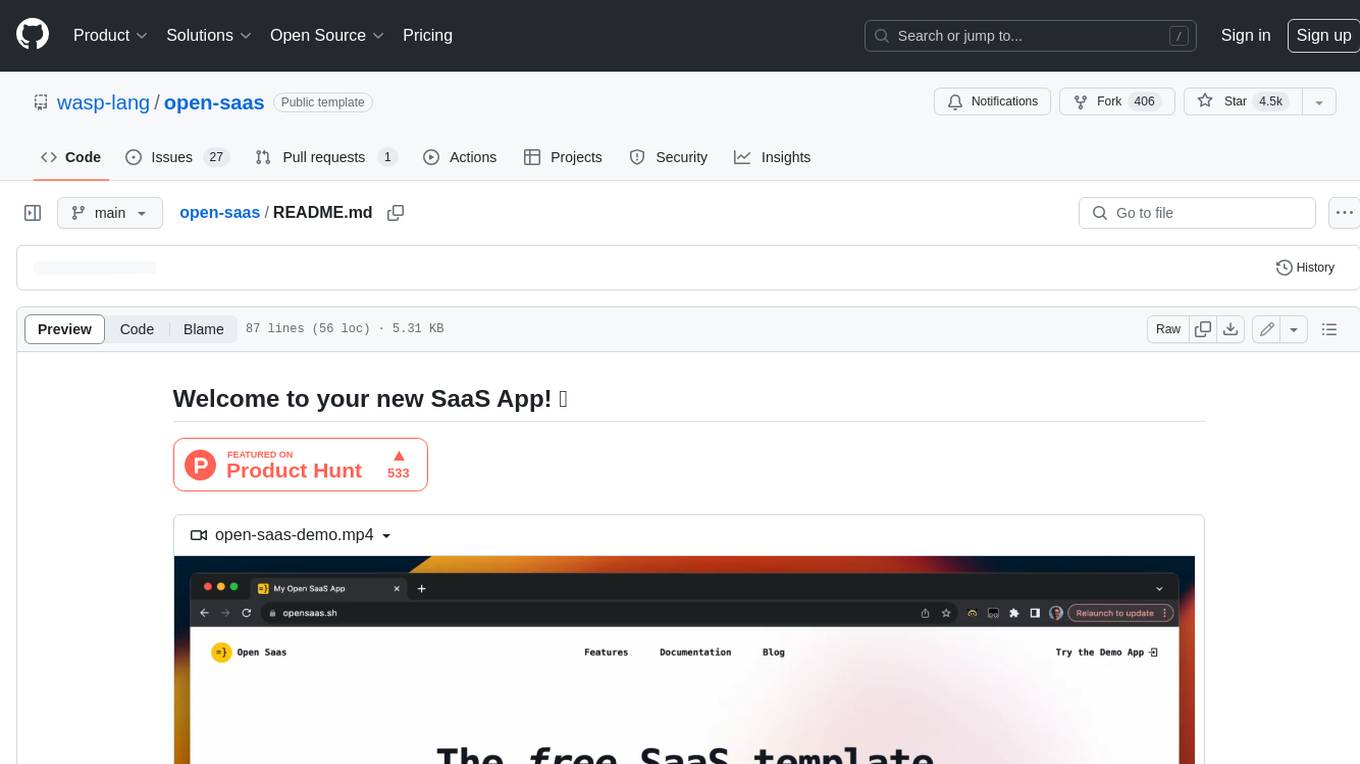 open-saas Screenshot