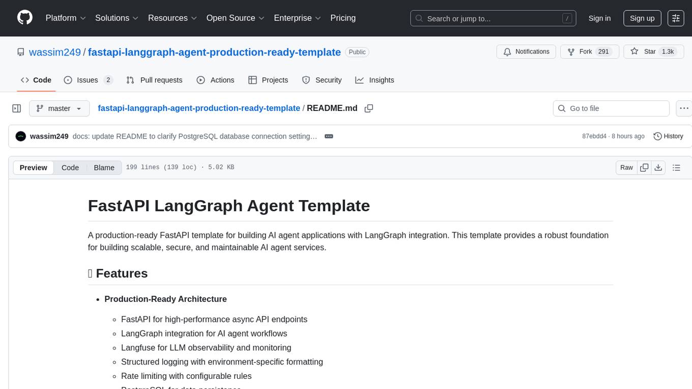 fastapi-langgraph-agent-production-ready-template Screenshot