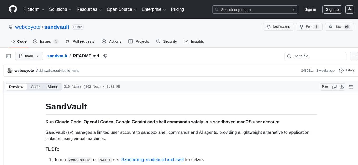 sandvault Screenshot