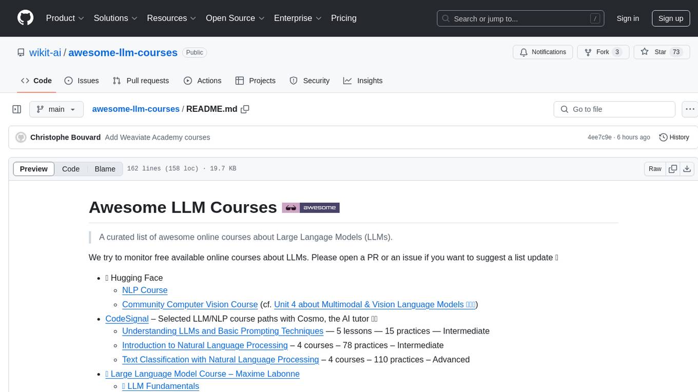 awesome-llm-courses Screenshot