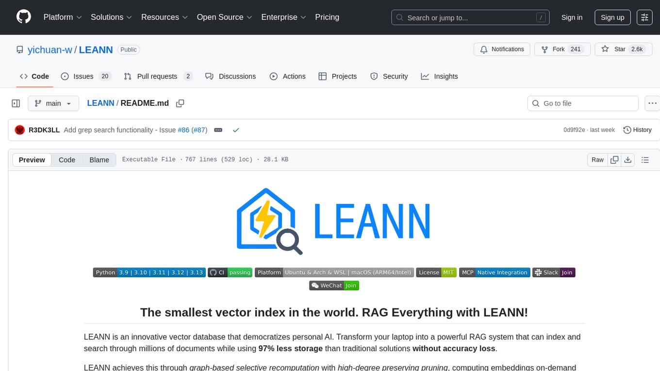 LEANN Screenshot