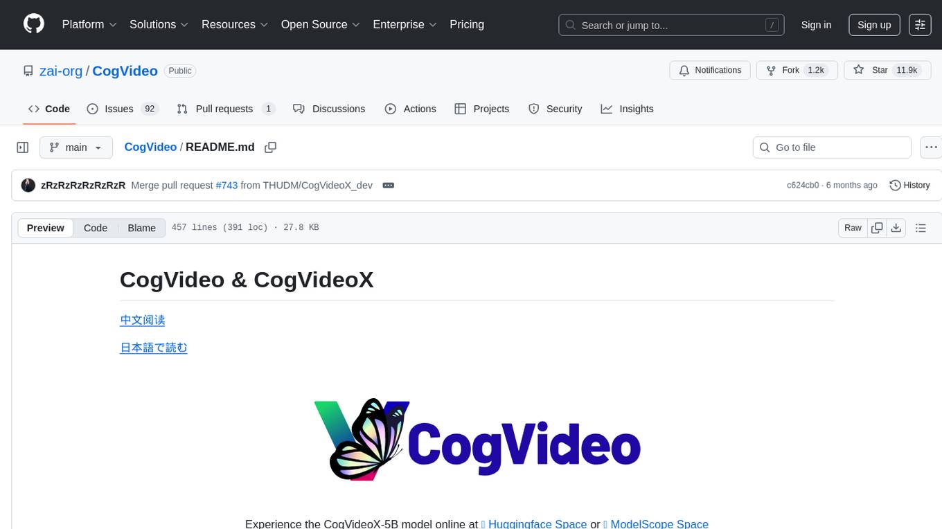 CogVideo Screenshot