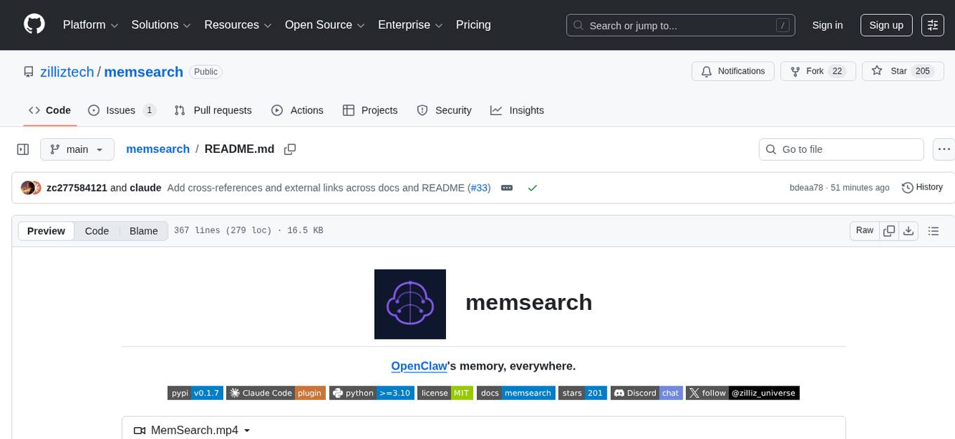 memsearch Screenshot