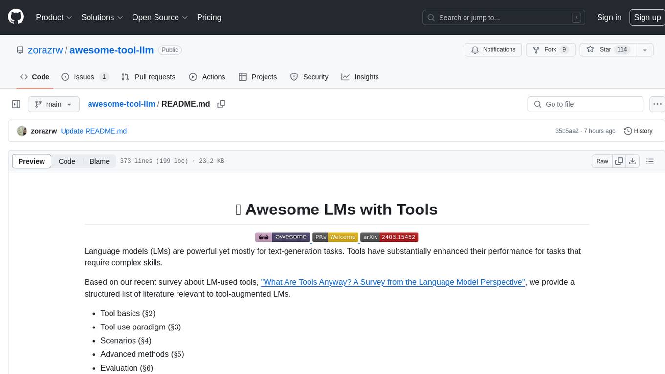 awesome-tool-llm Screenshot