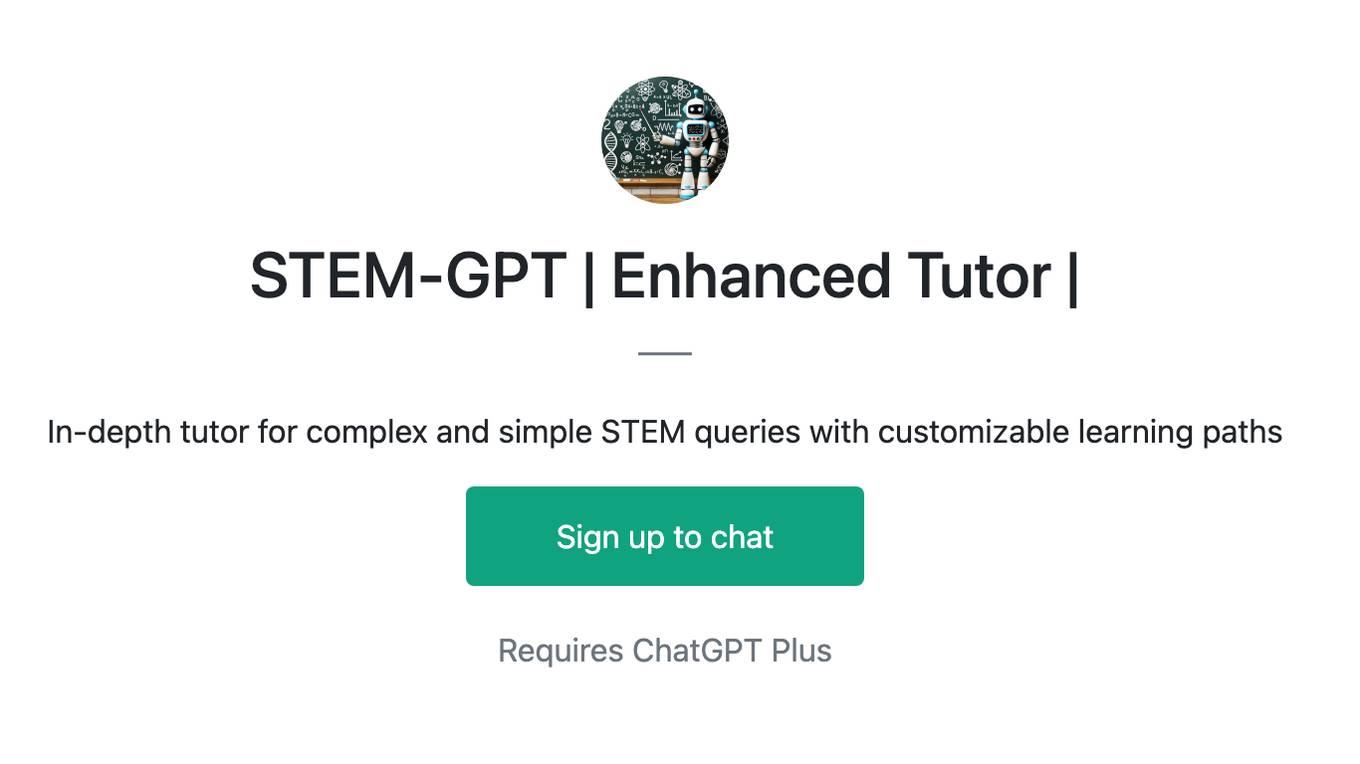 STEM-GPT | Enhanced Tutor | Screenshot