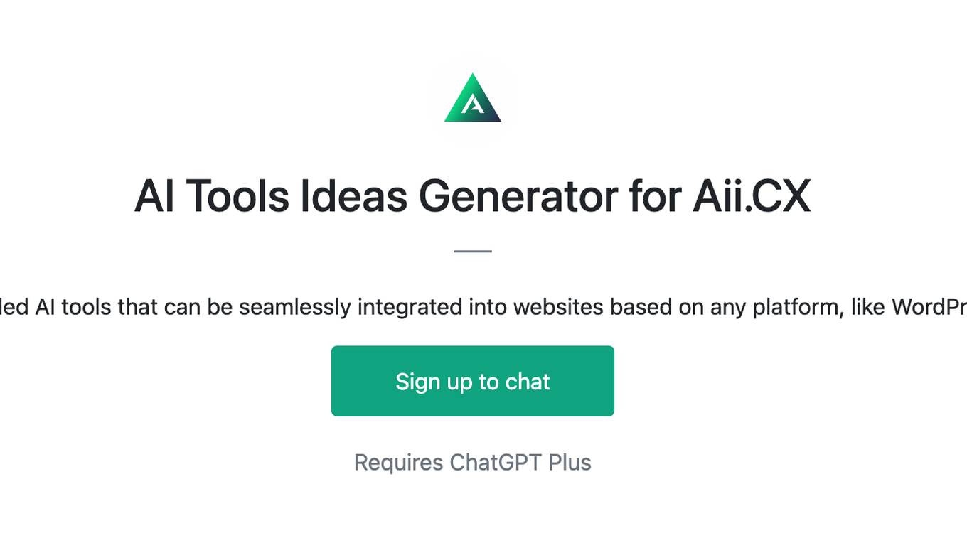 AI Tools Ideas Generator for Aii.CX Screenshot