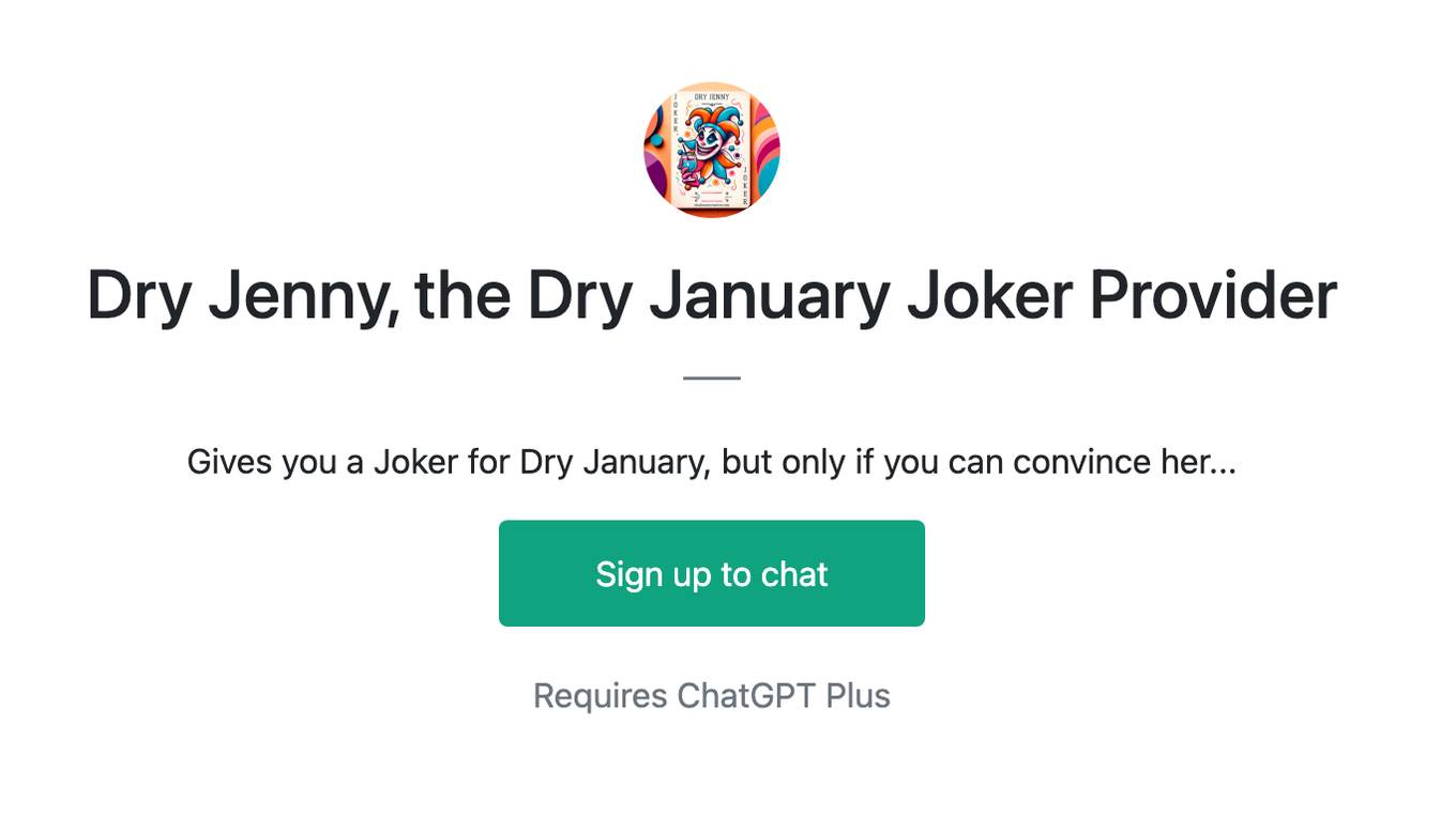 Dry Jenny, the Dry January Joker Provider Screenshot