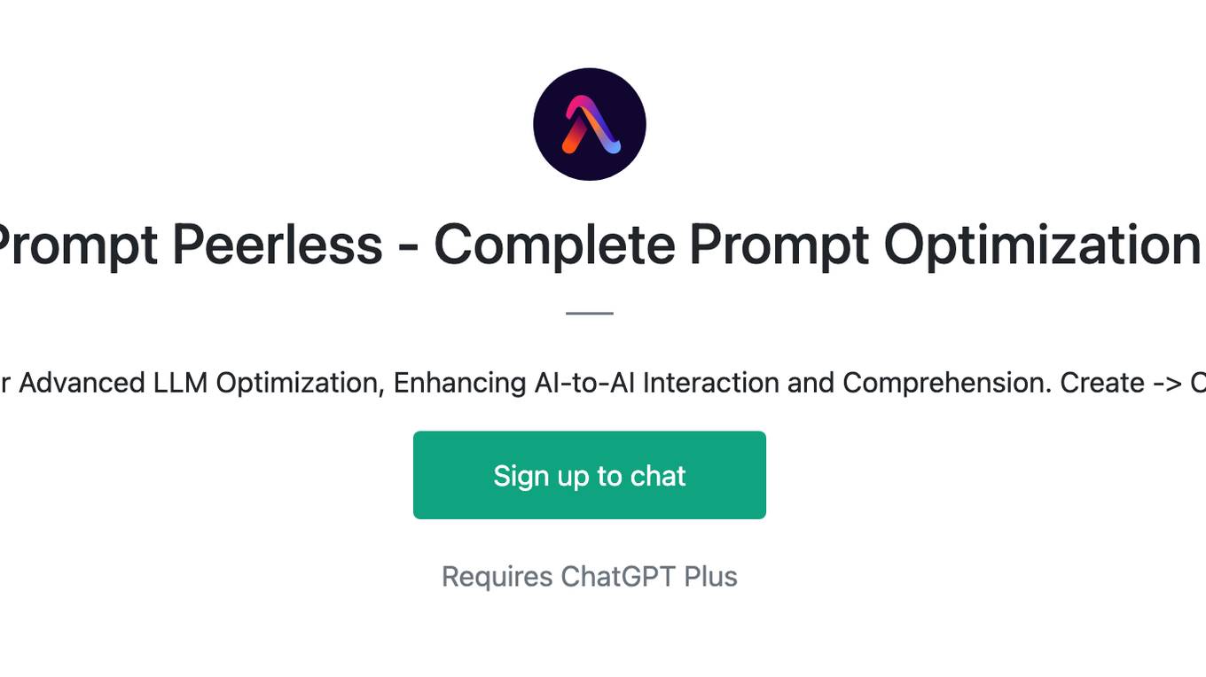 Prompt Peerless - Complete Prompt Optimization Screenshot