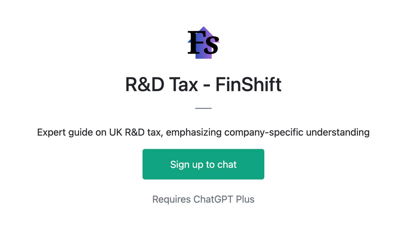 R&D Tax - FinShift Screenshot