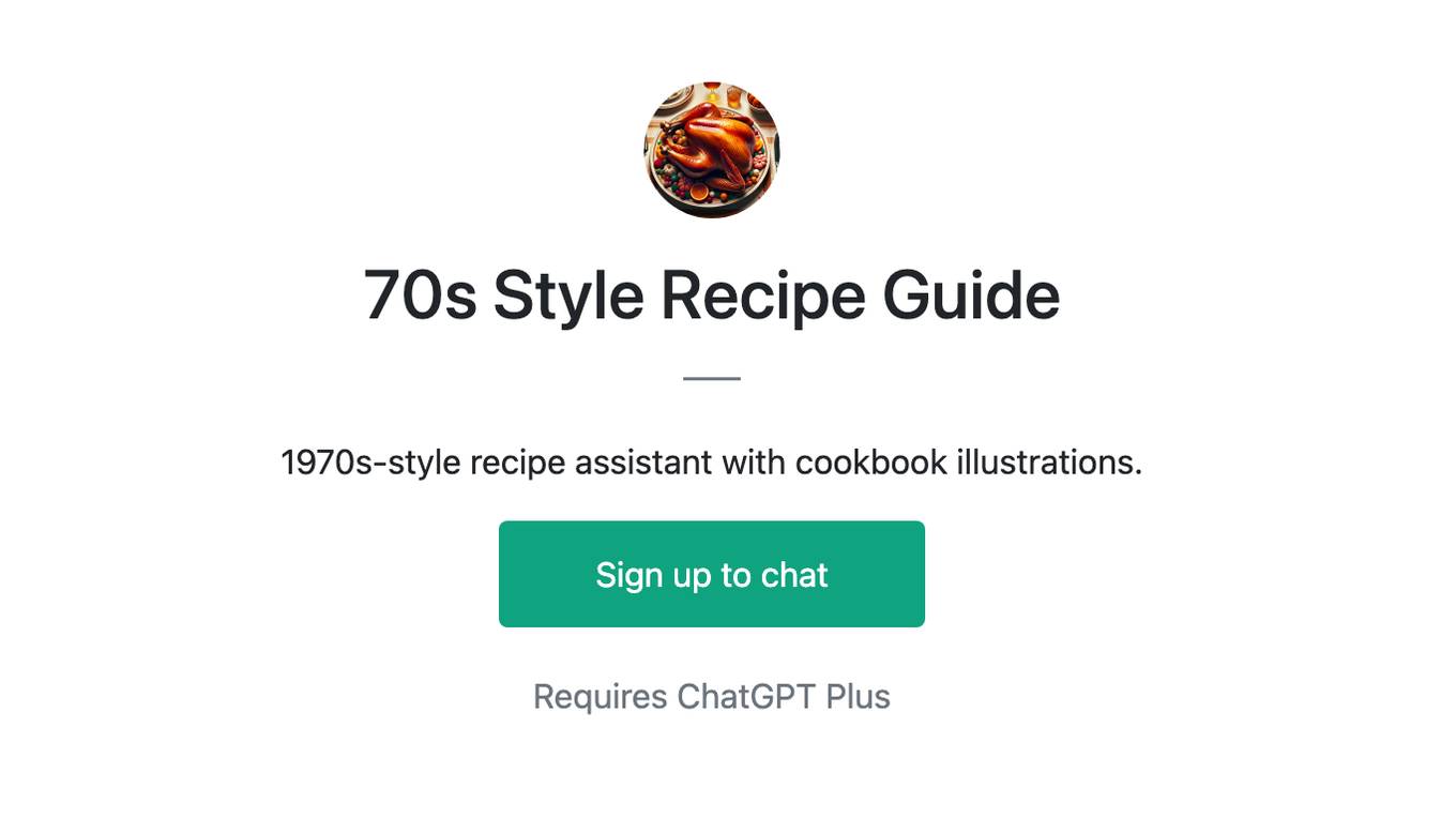 70s Style Recipe Guide Screenshot