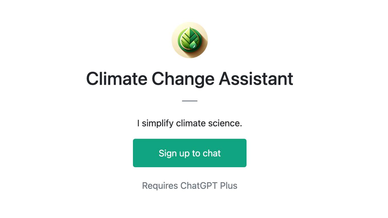 Climate Change Assistant Screenshot