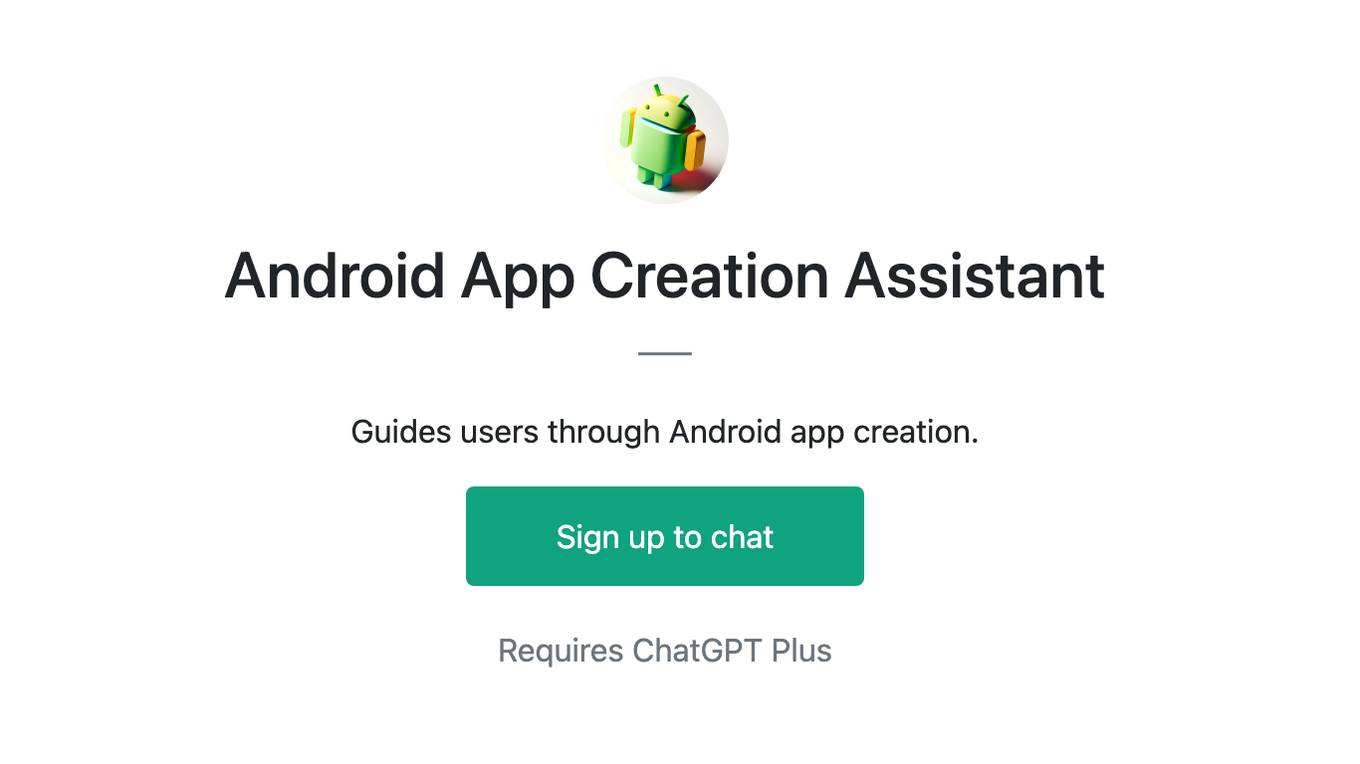 Android App Creation Assistant Screenshot