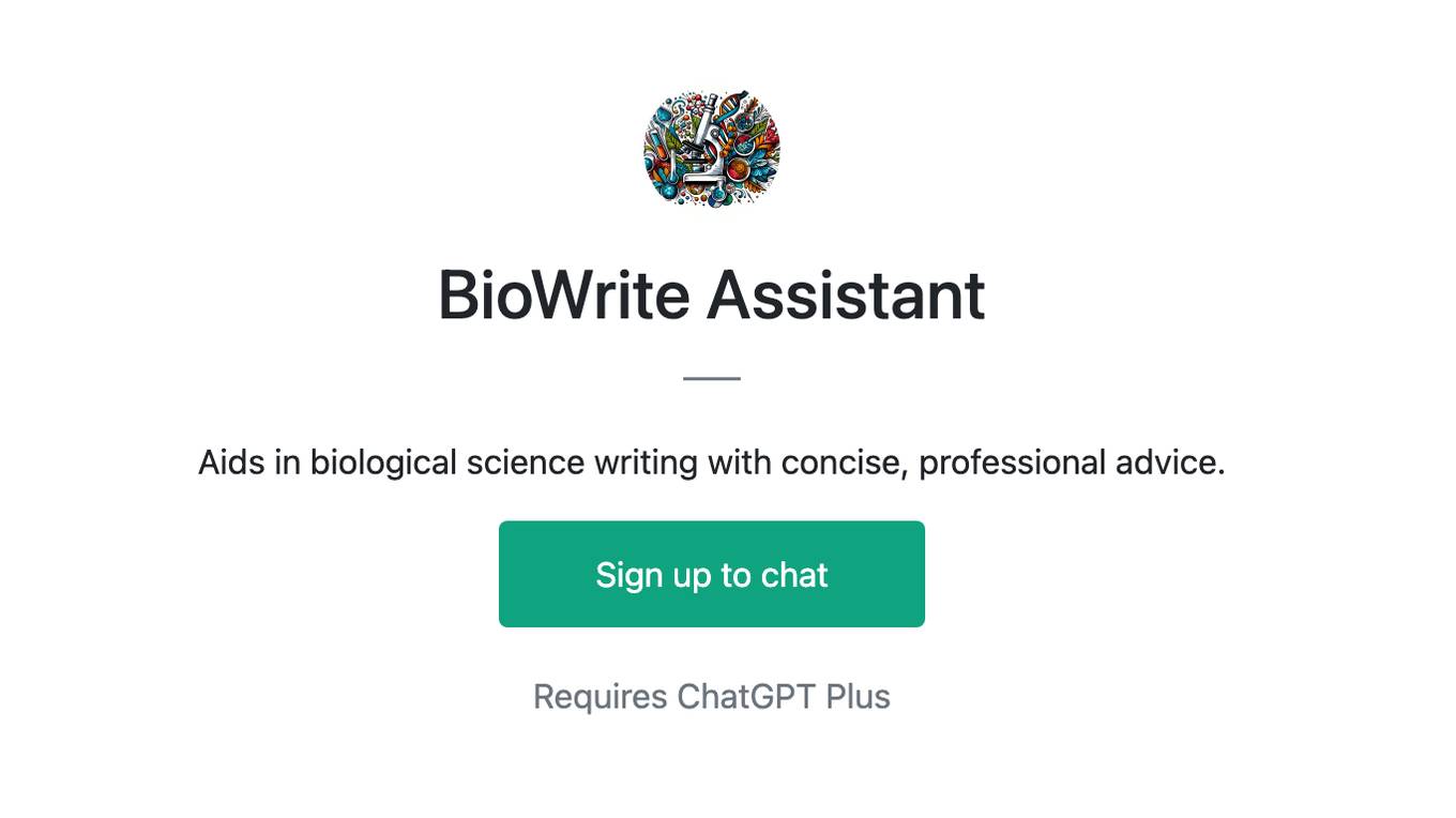 BioWrite Assistant Screenshot