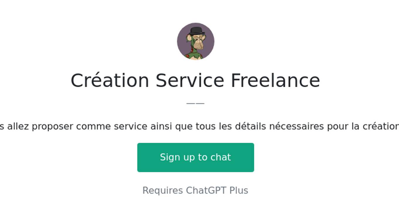 Création Service Freelance Screenshot