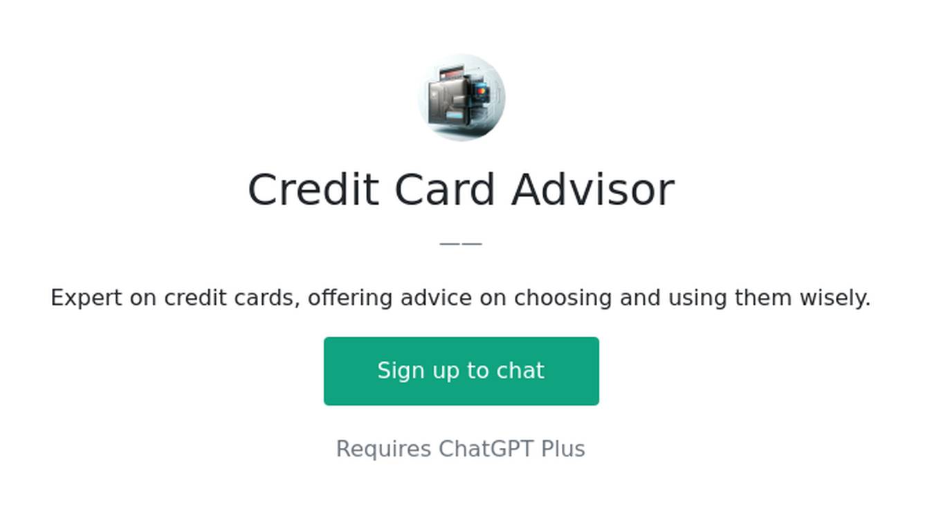 Credit Card Advisor Screenshot