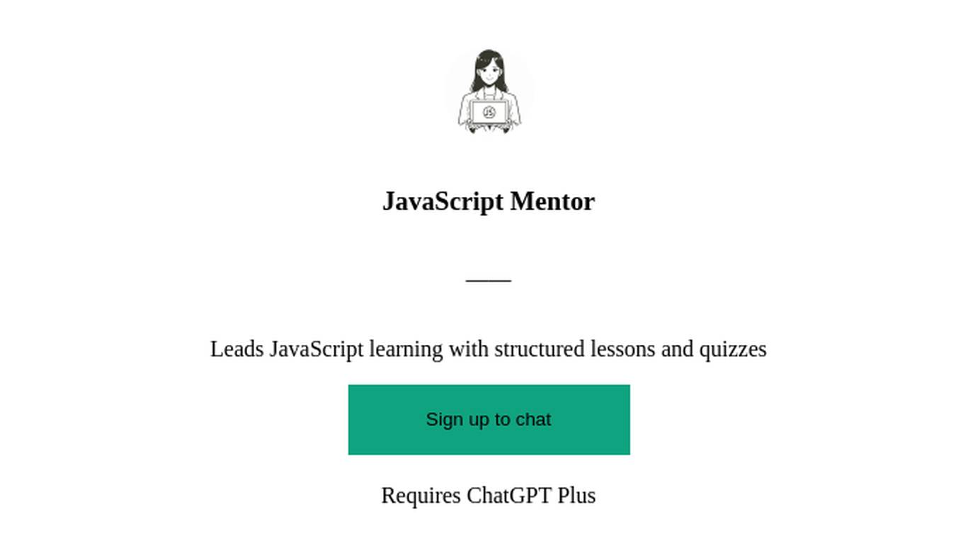 JavaScript Mentor Screenshot