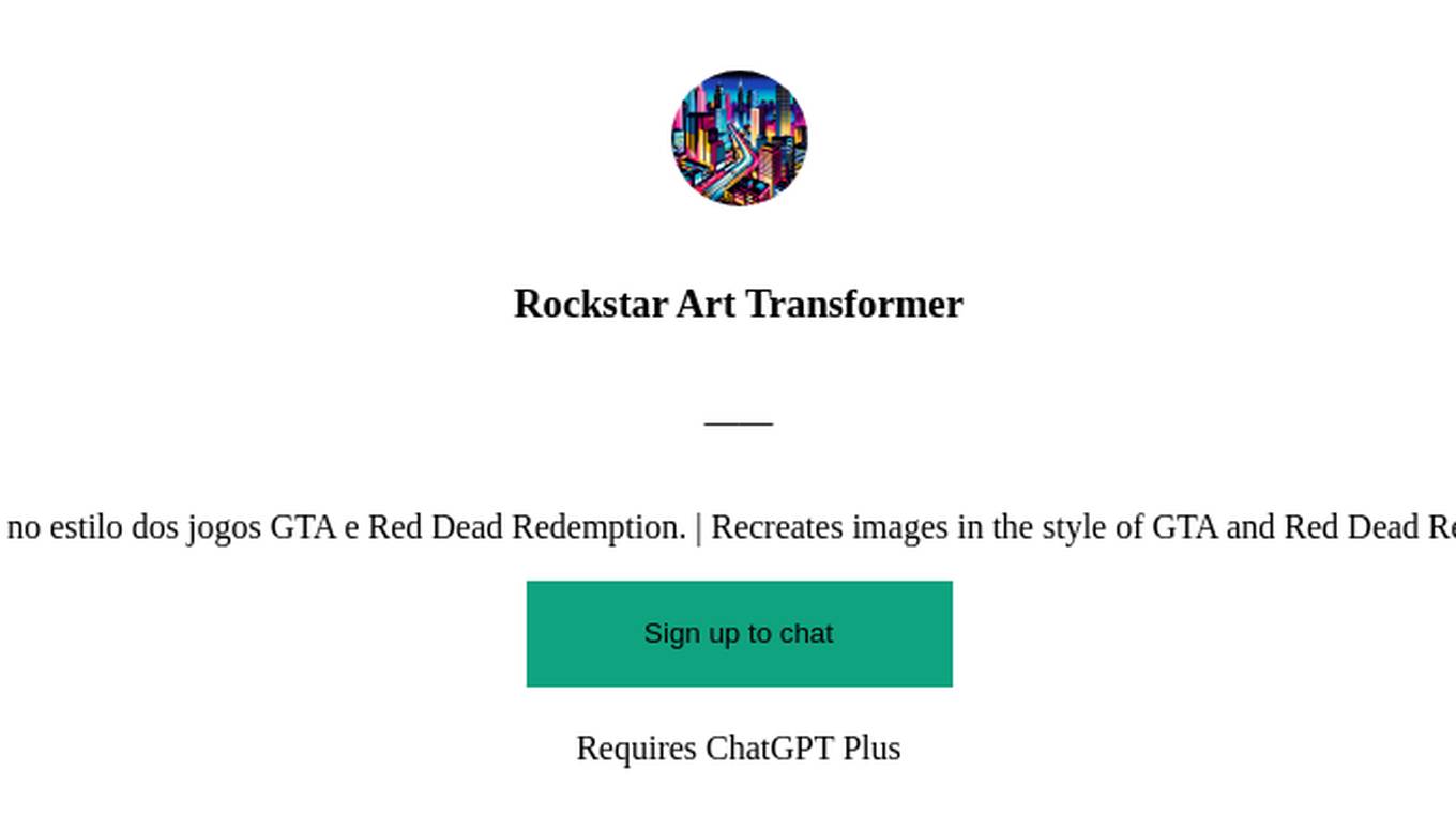 Rockstar Art Transformer Screenshot