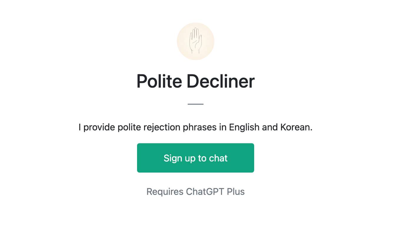 Polite Decliner Screenshot