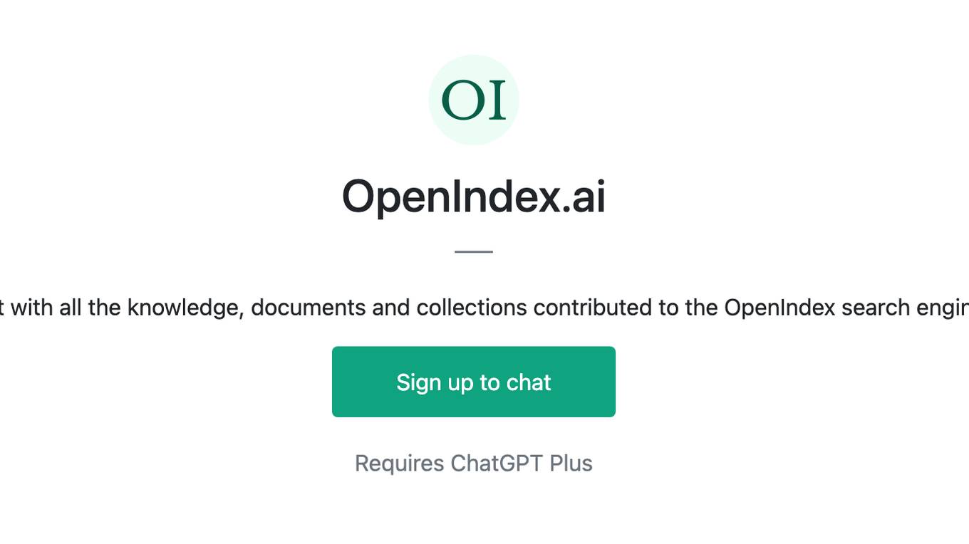 OpenIndex.ai Screenshot