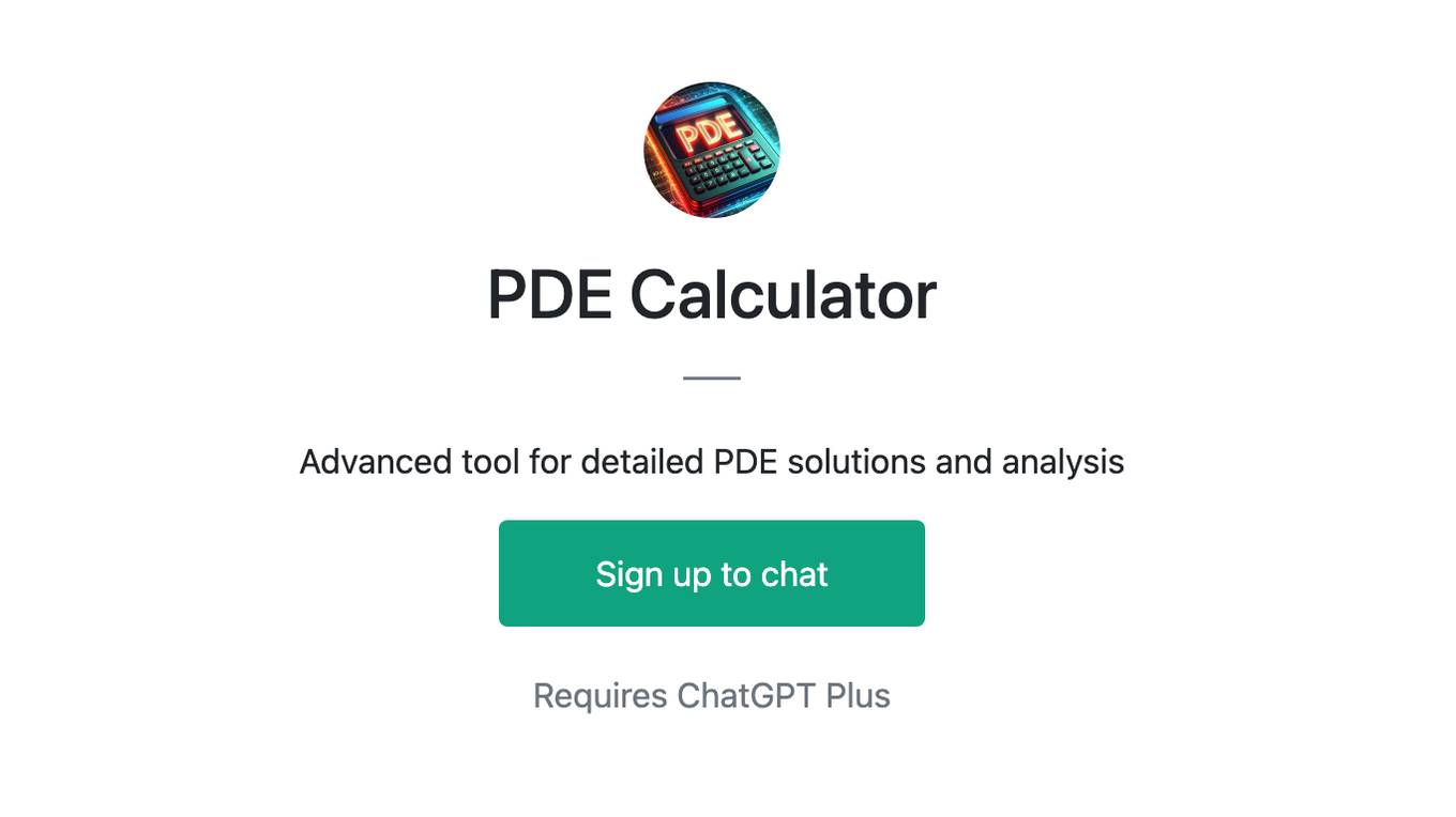 PDE Calculator Screenshot