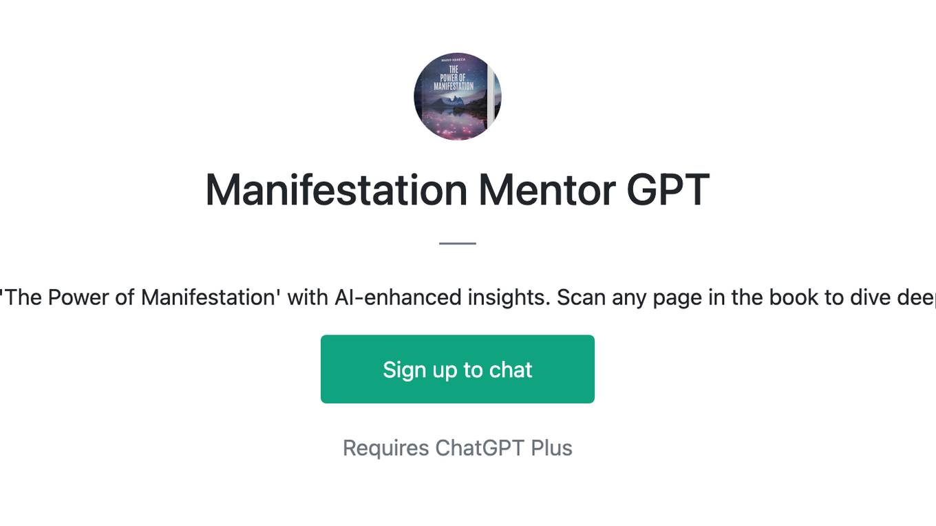 Manifestation Mentor GPT Screenshot