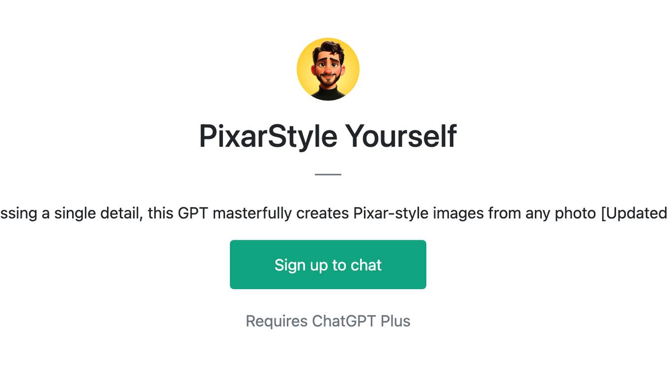 PixarStyle Yourself Screenshot