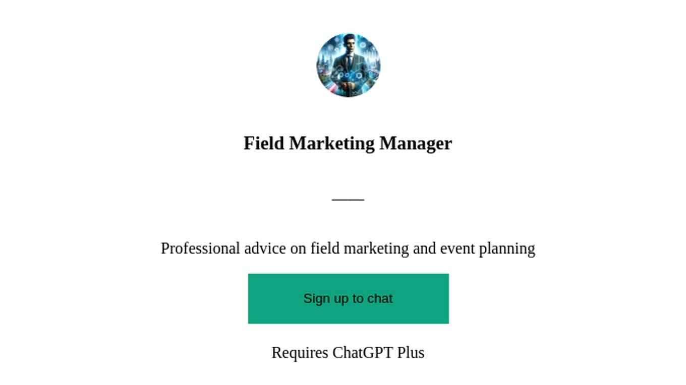 Field Marketing Manager Screenshot