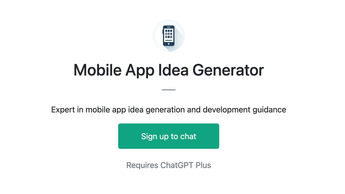 Mobile App Idea Generator Screenshot