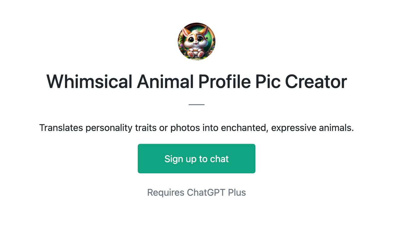 Whimsical Animal Profile Pic Creator Screenshot