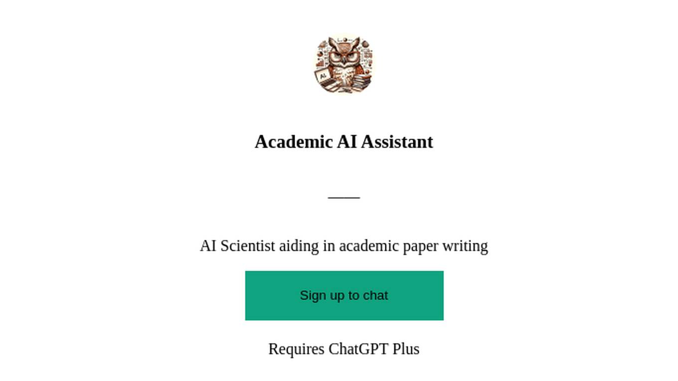 Academic AI Assistant Screenshot