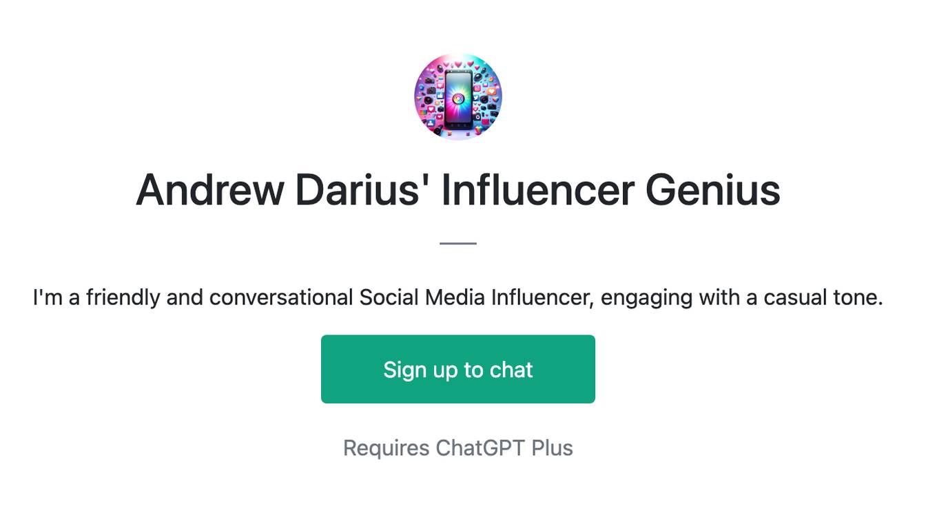 Andrew Darius' Influencer Genius Screenshot