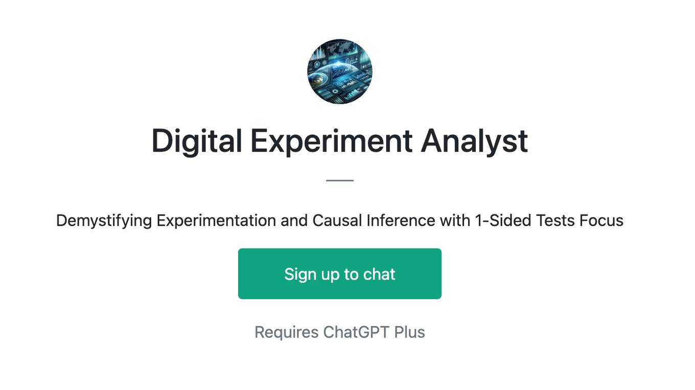 Digital Experiment Analyst Screenshot