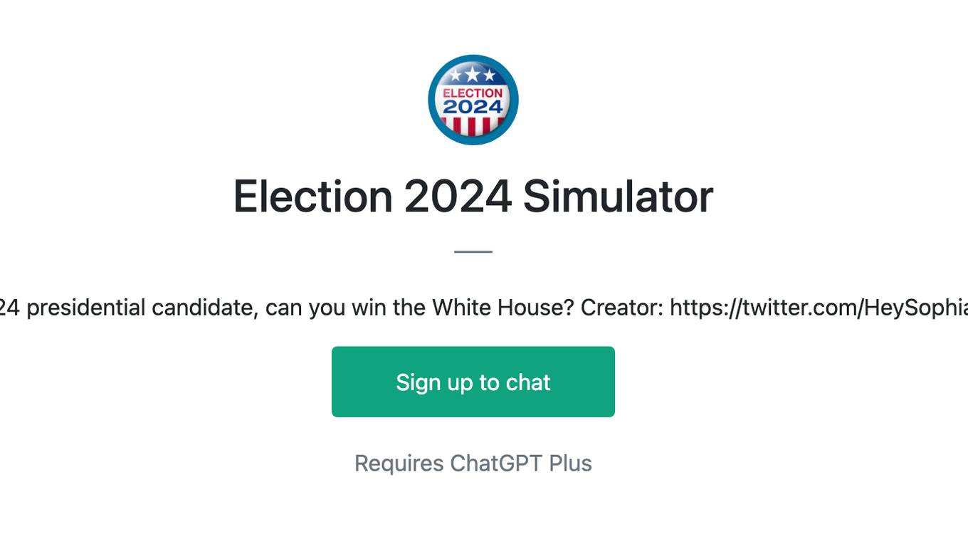 Election 2024 Simulator Screenshot