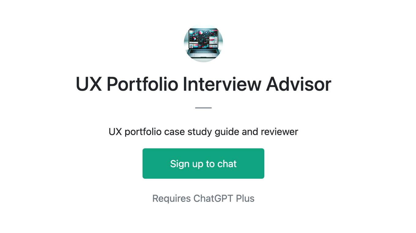 UX Portfolio Interview Advisor Screenshot