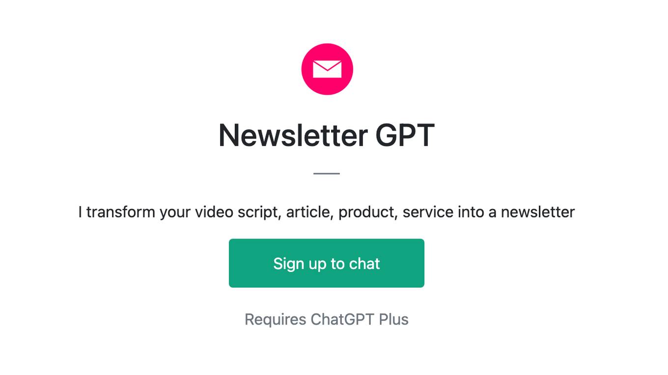 Newsletter GPT Screenshot