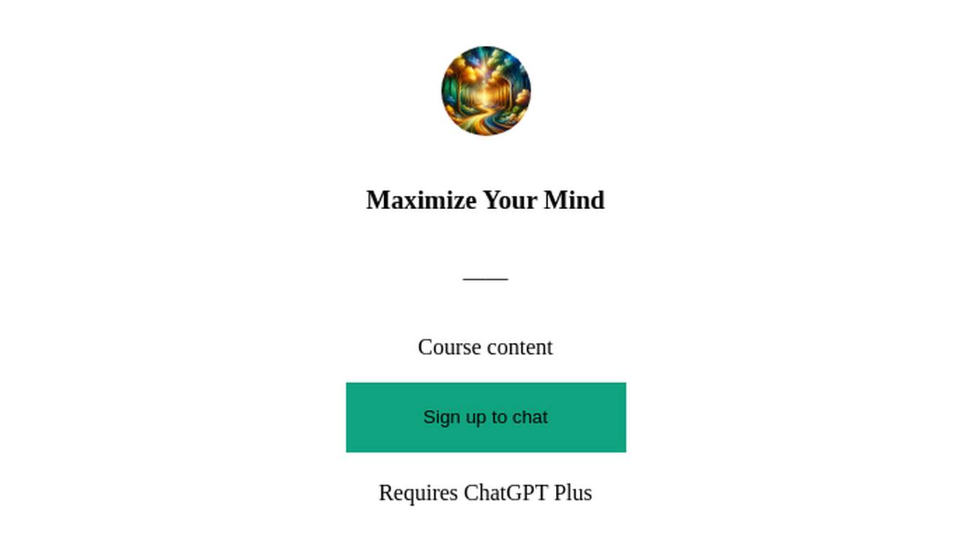 Maximize Your Mind Screenshot