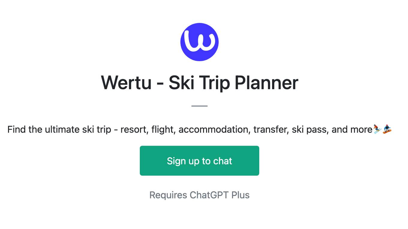 Wertu - Ski Trip Planner Screenshot