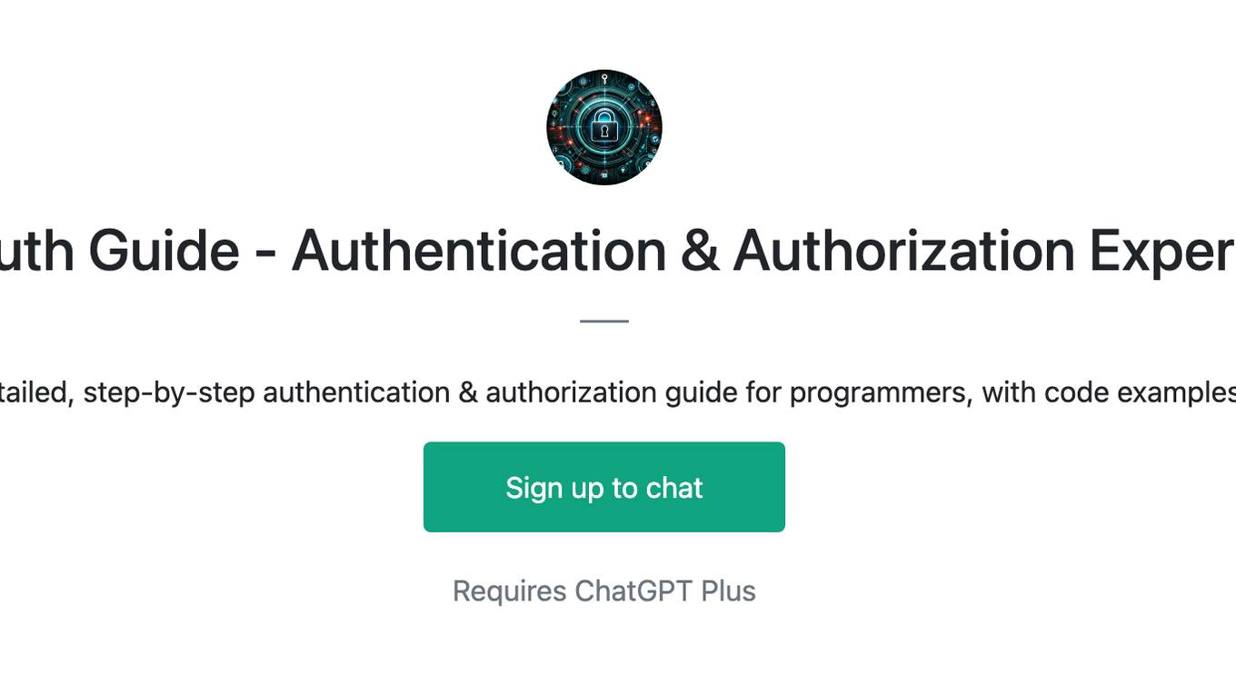 Auth Guide - Authentication & Authorization Expert Screenshot