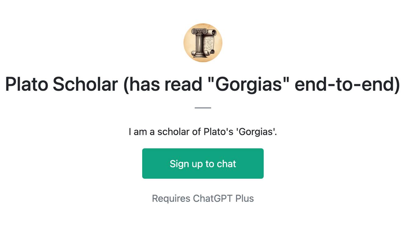 Plato Scholar (has read "Gorgias" end-to-end) Screenshot