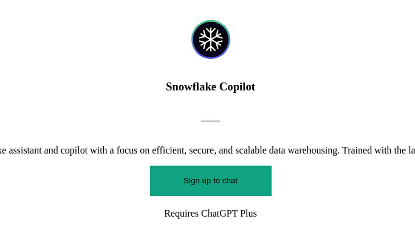 Snowflake Copilot Screenshot