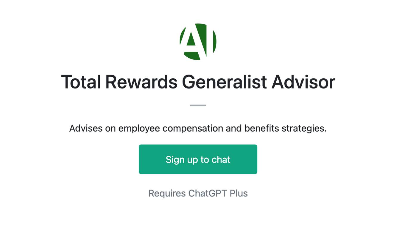 Total Rewards Generalist Advisor Screenshot