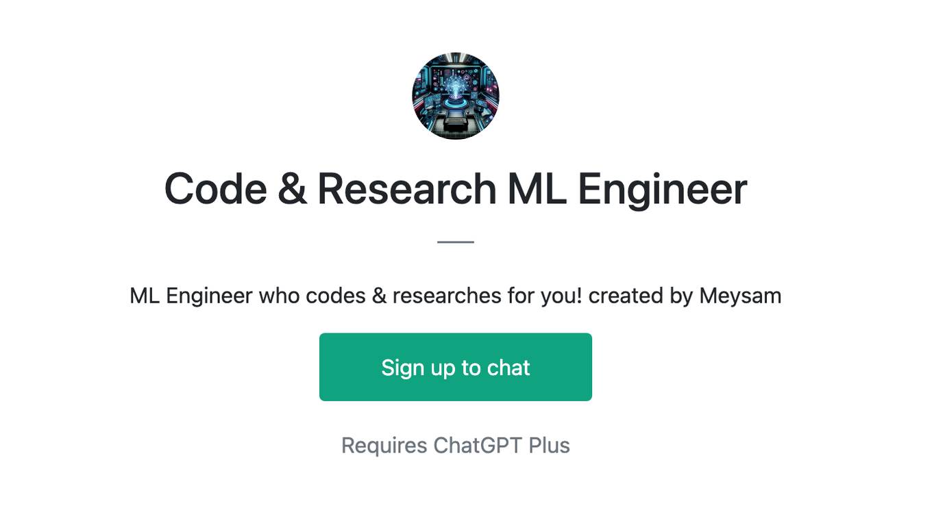 Code & Research ML Engineer Screenshot