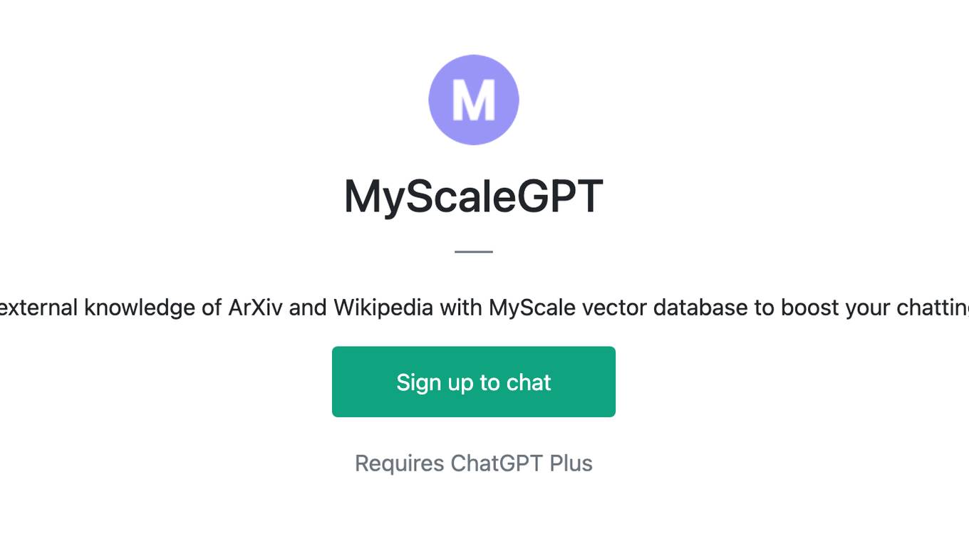 MyScaleGPT Screenshot