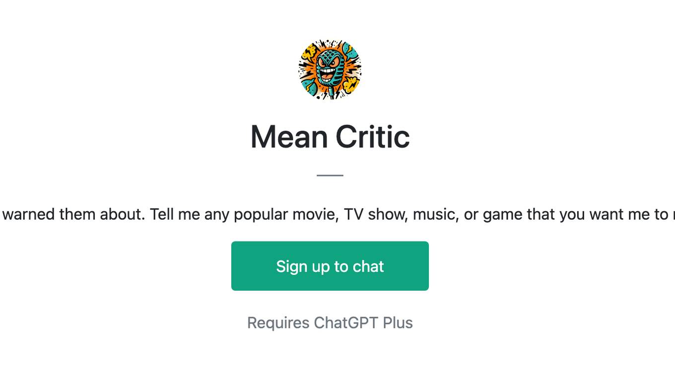 Mean Critic Screenshot