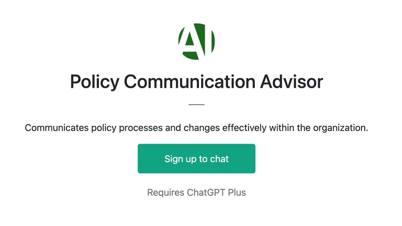 Policy Communication Advisor Screenshot