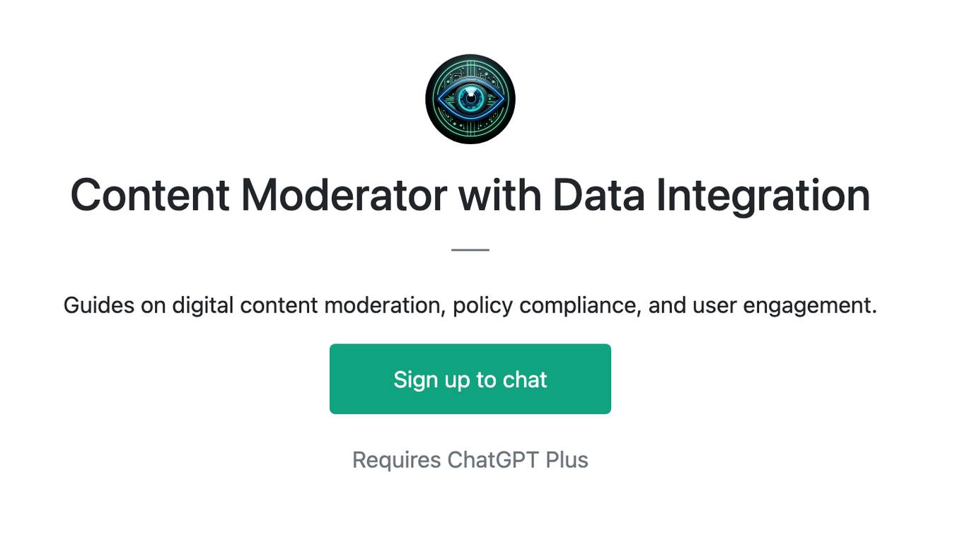 Content Moderator with Data Integration Screenshot