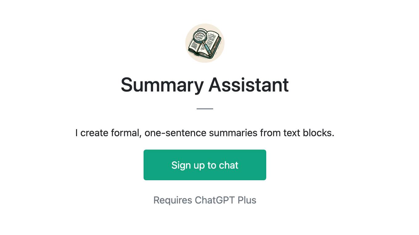 Summary Assistant Screenshot