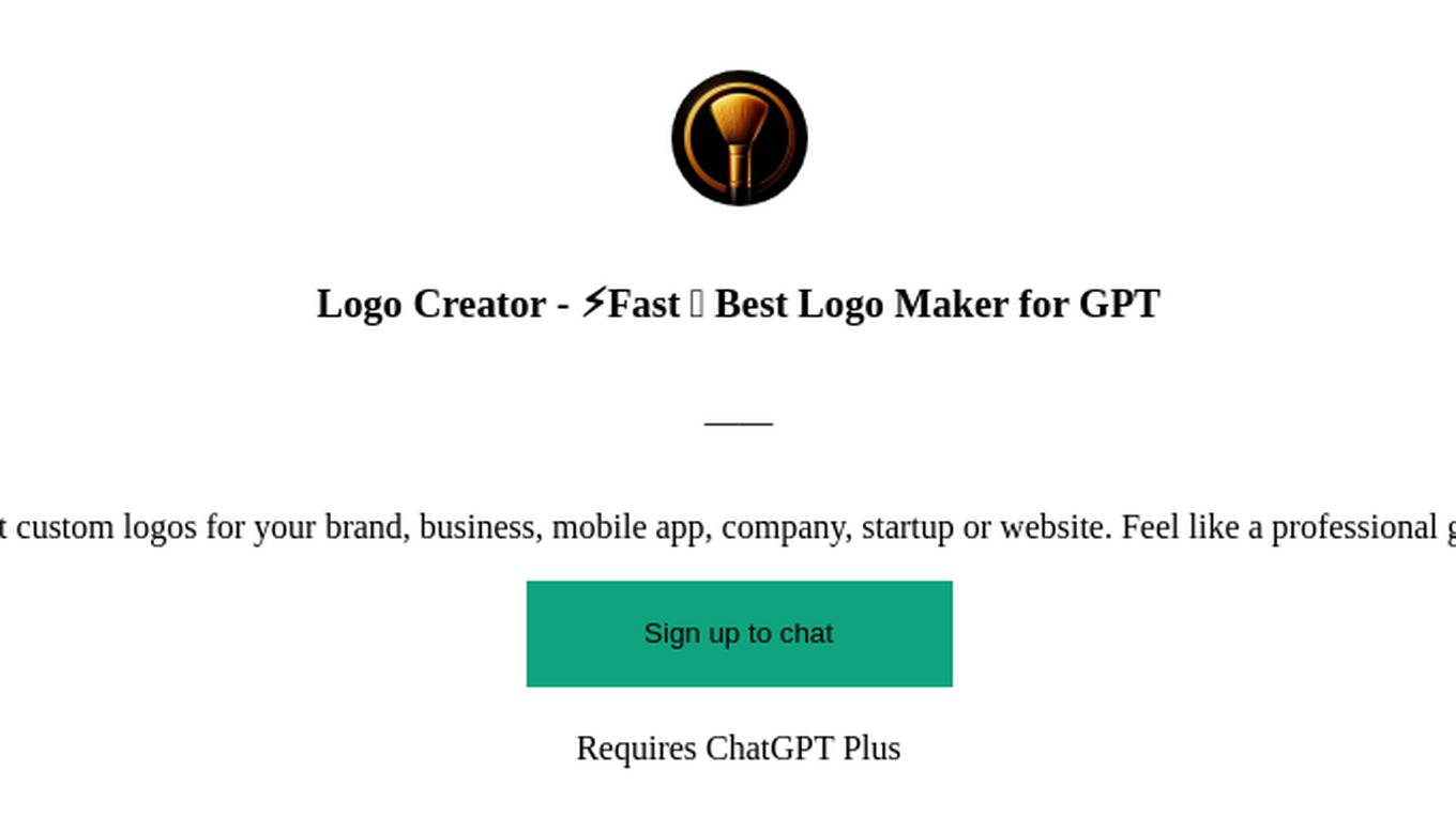 Logo Creator - ⚡️Fast ⭐️ Best Logo Maker for GPT Screenshot