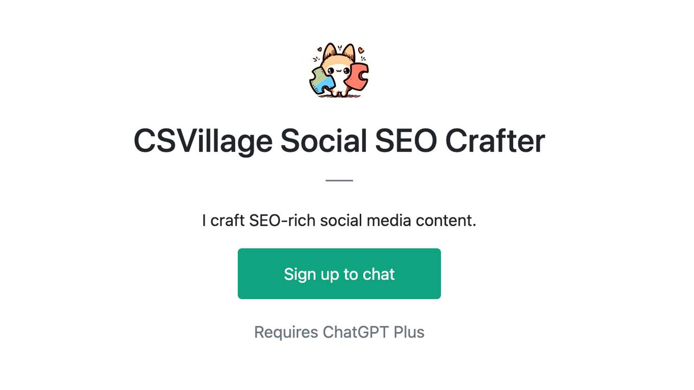 CSVillage Social SEO Crafter Screenshot