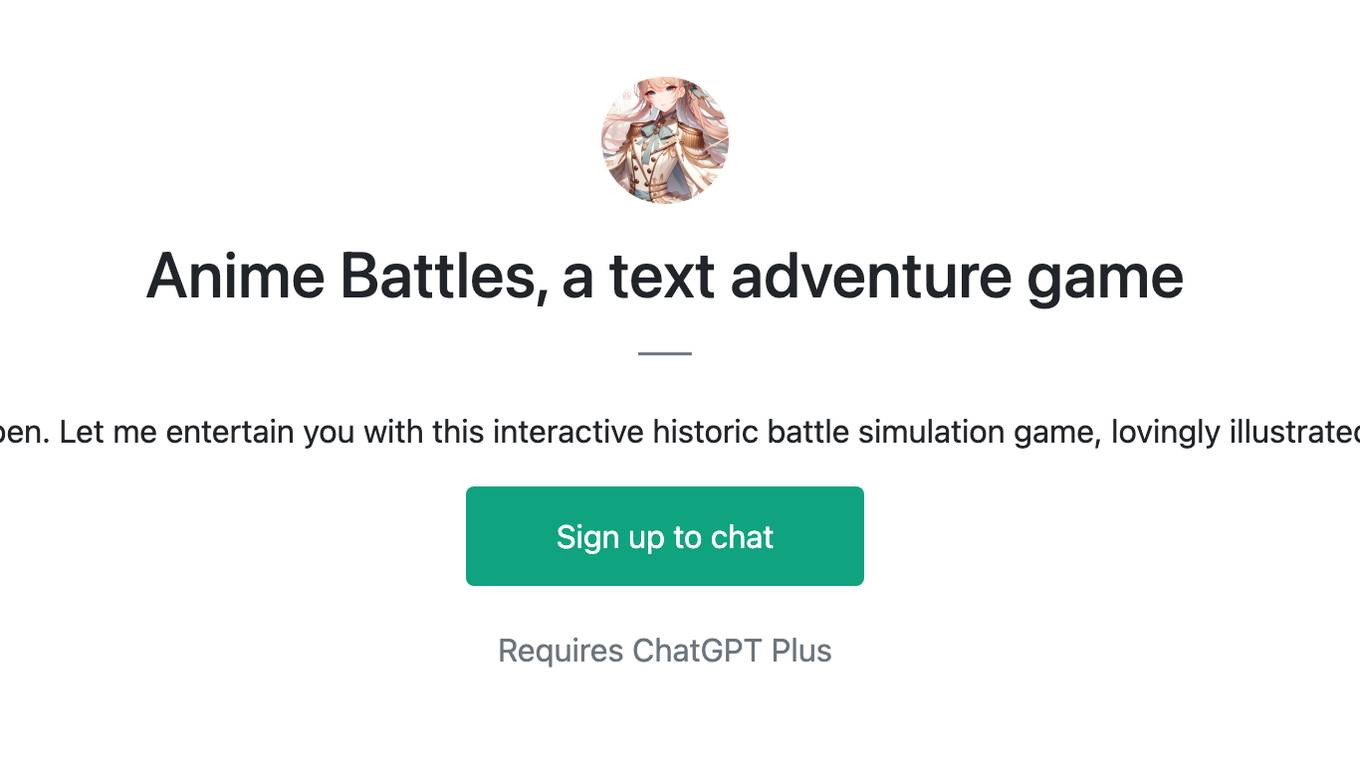 Anime Battles, a text adventure game Screenshot